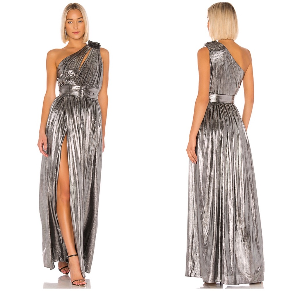 Retrofete | Andrea Gown In Gunmetal Silver Size S